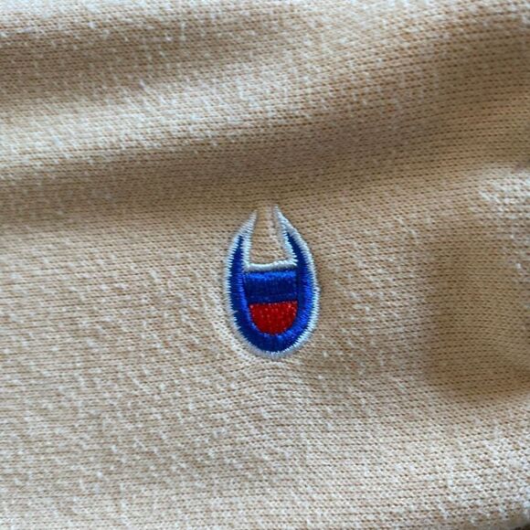 Champion Cropped Sweatshirt Peach Log Sleeve Size Medium - Picture 8 of 16